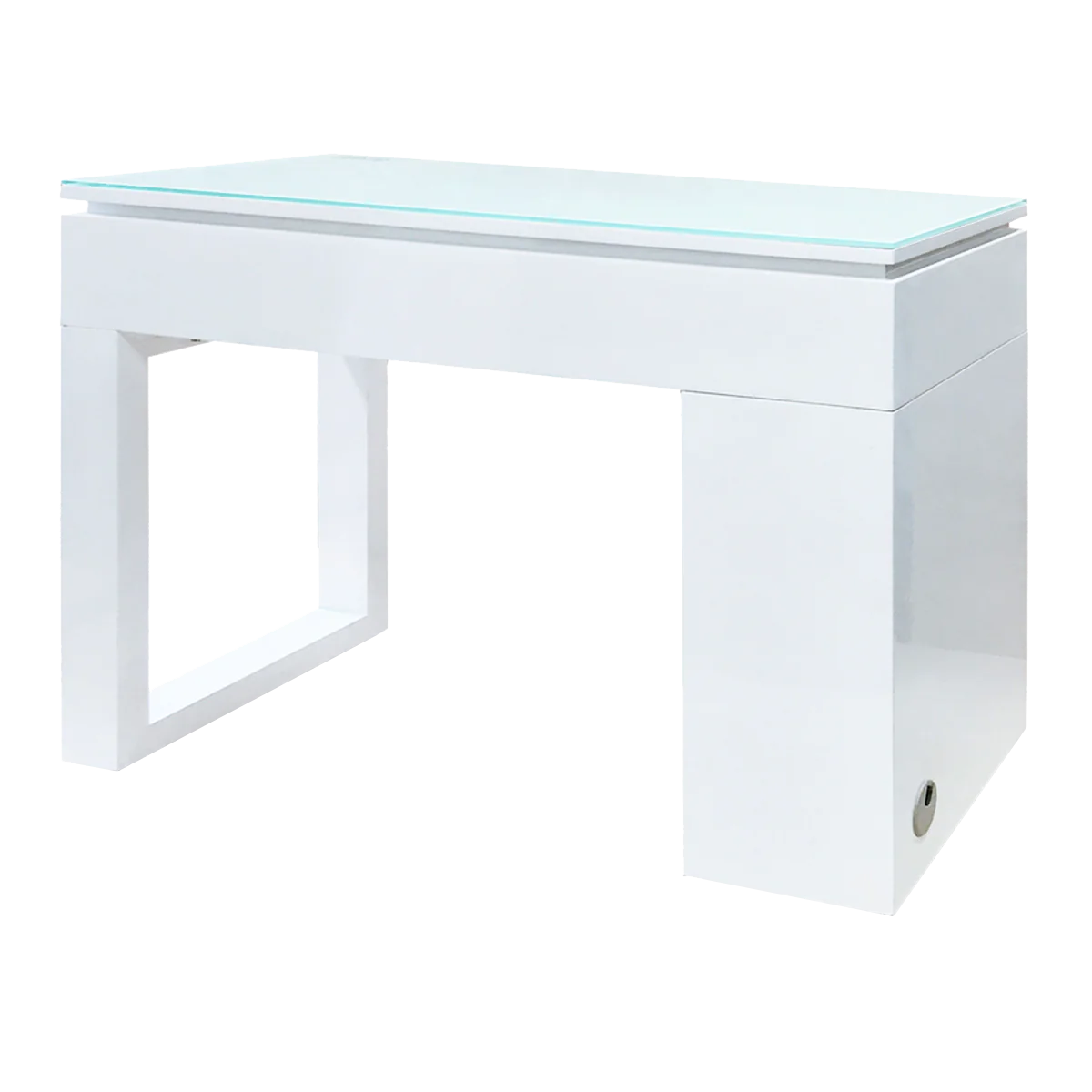 Whale Spa Valentino Lux Manicure Table with Modern Glass Top
