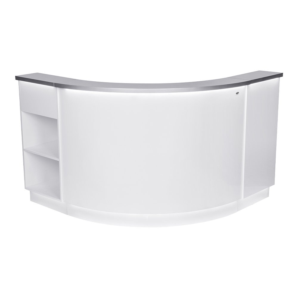Dream In Reality DIR Janus - Curved & L-Shaped Reception Desk with LED Lighting Reception Desk - ChairsThatGive