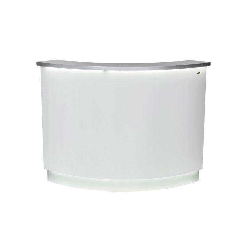 Dream In Reality DIR Janus - Curved &amp; L-Shaped Reception Desk with LED Lighting Reception Desk - ChairsThatGive