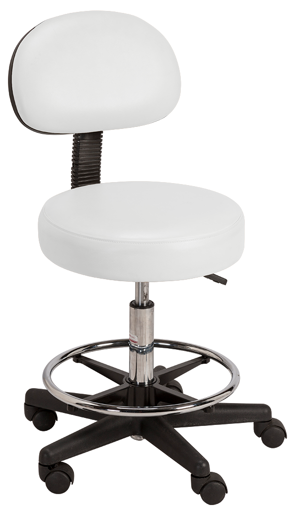 Equipro Round Air-Lift Stool with Adjustable Backrest