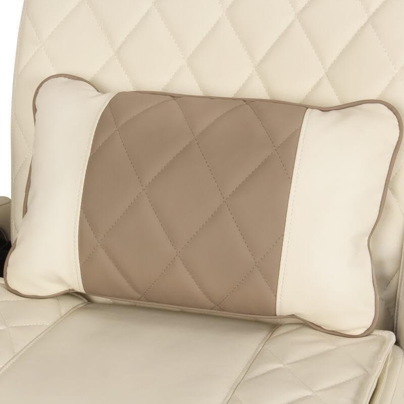 Gulfstream Pedicure Chair Waist Pillow -  with Quilted Upholstery #77 Pearl White / #108 Grey 