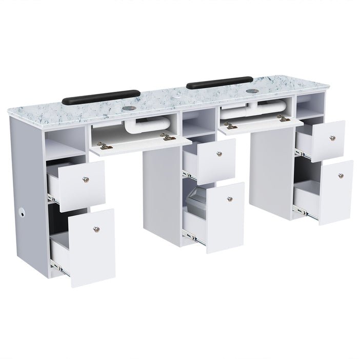 Mayakoba Nova I Double Manicure Table with Exhaust