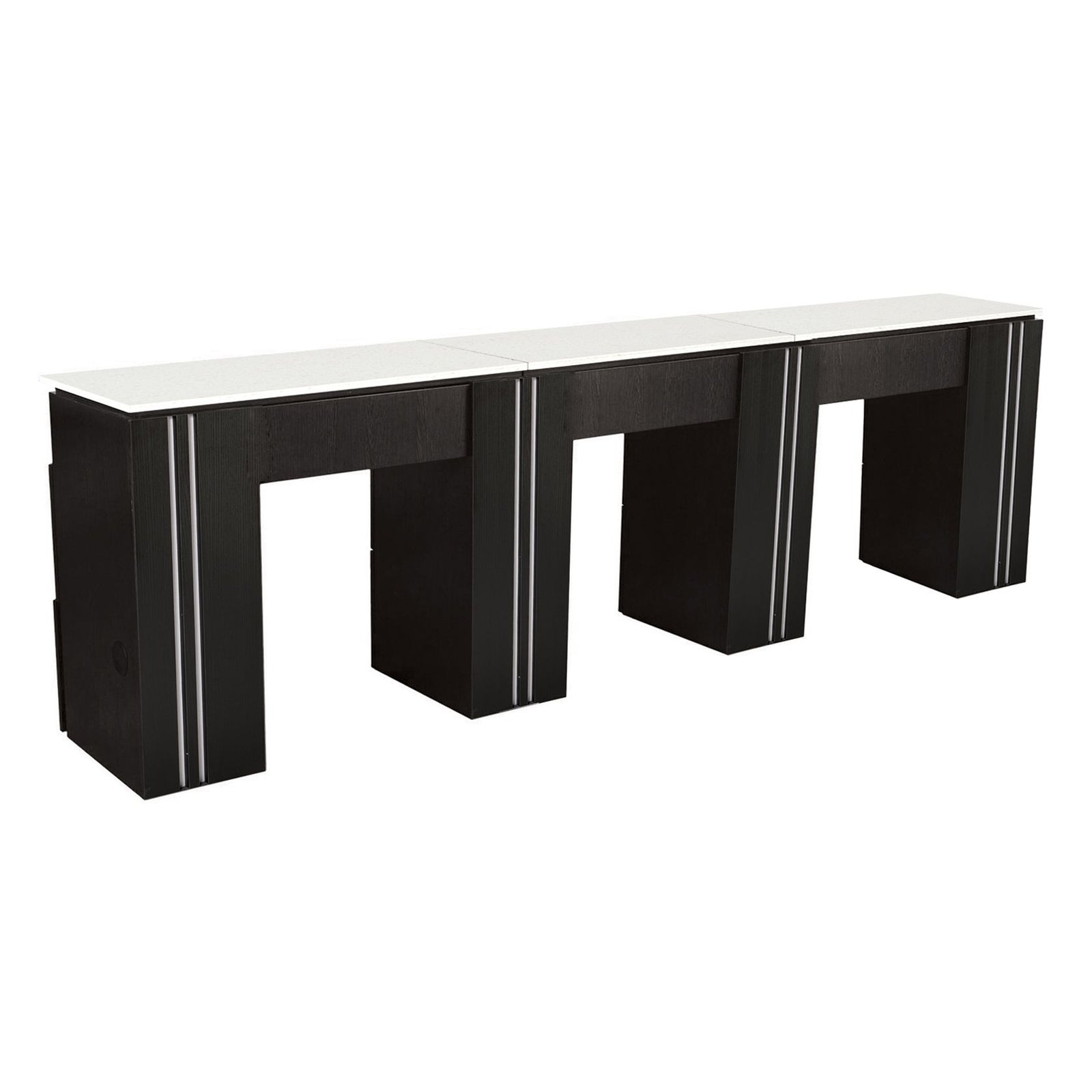 Whale Spa Whale Spa Tempo Collection - NM906T Triple Manicure Table with 3 Free Tech Stools Manicure Table - ChairsThatGive