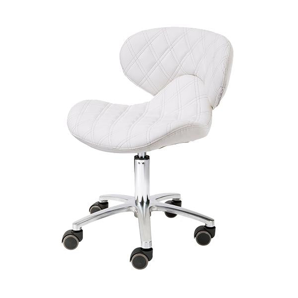 Whale Spa Lexi II Pedicure Stool 1009L - Diamond Quilted Leather Technician Stool