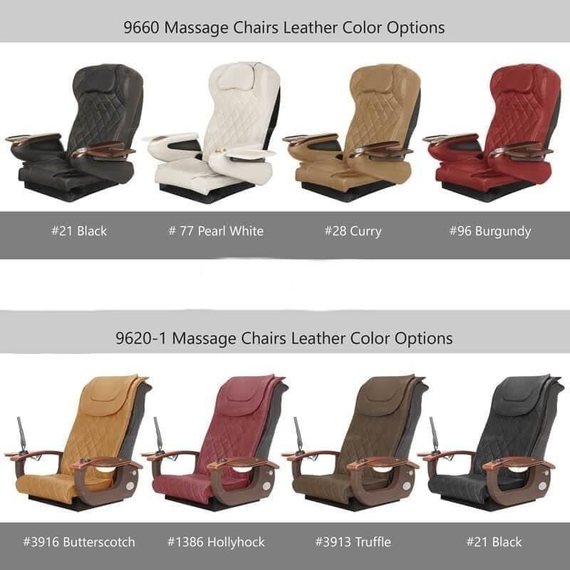 Gulfstream Pedicure Chair 9660 &amp; 9621 Massage Chair Leather Upholstery Color Options